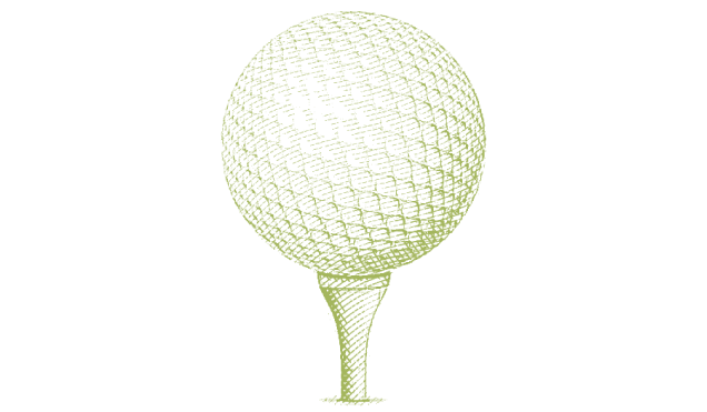 green golf ball and tee